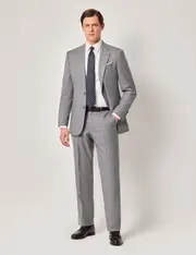 Hawes & Curtis Light Grey Stripe Italian Wool Tailored Fit Suit | 1913 Collection Size: One Size