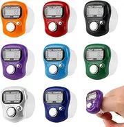 8 Pcs Electronic Finger Tally Counter Mini LCD Digital Display Handheld Pitch Clicker, Resettable Finger Hand Tally Tasbeeh Counter for Golf Coaching Knitting, Lap, Fishing Row Baseball Easy to Carry