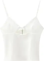 [Generic] Women's Hollow Bow Elastic Tank Top V-Neck Spaghetti Strap Backless Casual Camisole