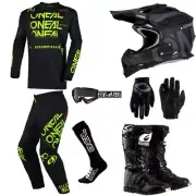 O'Neal Static Neon motocross gear Jersey Pants Gloves Boots Helmet Set