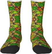 [pvinnk] Frog Print Adult Long Thick Socks Unisex Crew Socks For Men Womenfor Workouts Sports Socks, 2 Black-2, One Size