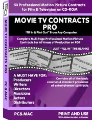 TV & Motion Picture CONTRACTS - 53 PDF's for Film Makers Fill In & Print Out FS
