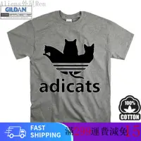 在飛比找蝦皮購物優惠-Adicats 惡搞貓 T 恤徽標印花復古 T 恤男式女版男