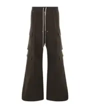 Rick Owens Wide-Leg Drawstring Cargo Pants IT44 green