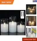 Remote Controlled Flameless LED Candles in Clear Glass - Timer for Convenience