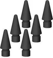 Replacement Tips Compatible with Apple Pencil 1st/2nd Gen, Pencil Nibs for iPad Pro Pencil 2/1 Gen (Black (6-Pack))