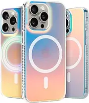 LONLI Hue - (for iPhone 15 Pro) - Fluorescent Iridescent Matte Phone Case [Compatible with Magsafe] for Women, Girls and Men - Cute and Aesthetic
