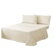 Cream Luxury Cotton Fitted Sheet Set