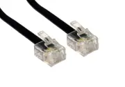 GA99790 GC946 - 10 Metres BLACK RJ11 - RJ11 ADSL MODEM CABLE LEAD 6P4C
