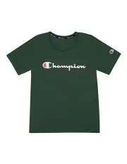 [Champion] Junior Script Short Sleeve Tee in Dark Green