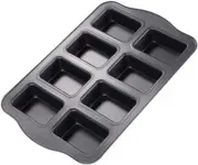 Mini Loaf Pan, 8-Cavity Non-Stick Muffin Pan,Carbon Steel Brownie Bakeware for O