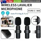 Wireless Lavalier Microphone Mic For iPhone Apple Phone iPad Vlog Live Stream AU