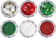 shpuuyy Sparkly Christmas Nail Glitters,Winter Snowflake Nail Paillettes | Snowflake Christmas Nail Sequins, Face Makeup Sequins for Women, All Ages, Family