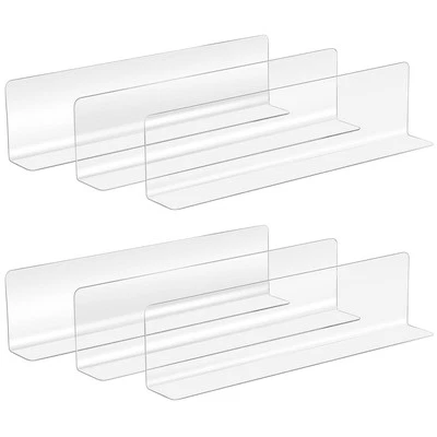 20 Pcs Shelf Dividers L-shaped Separator Shopping Separators Clear