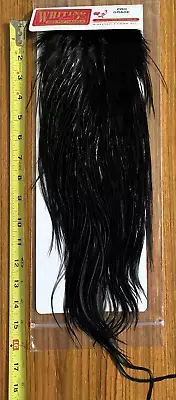 Whiting Dry Fly Rooster Saddle, Black, Pro Grade, Fly Tying