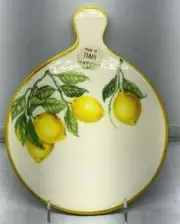 Yellow Lemon Trivet Cheese Serving Platter Tray Italy Ceramica Effetti NWT New
