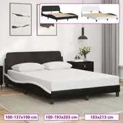 Bed Frame with Headboard Slatted Mattress Base Bedstead Faux Leather vidaXL