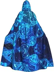 Dna Chain Photo Print Hooded Grace Cloak For Women Men Halloween Cosplay Carnival Parties Themed Events, Black