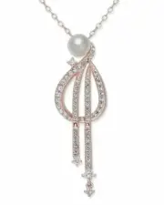 Eliot Danori rose gold tone crystal & emotion Pearl necklace