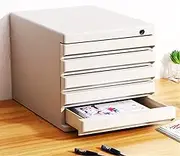 File Cabinet Desktop File Cabinet File Drawing Data Storage Multi-layer File A4 Classification for Home Office(Gray2)