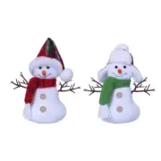 Cute Sitting Snowman Figure Toy Stuffed Plush Ornament for Christmas Decoration