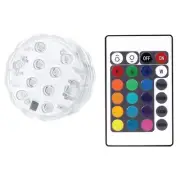 Mighty Power Waterproof Remote Controlled Puck Light with 10 Colorful LEDs