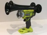RYOBI 18V Air Horn Compressor,Dual Train Horn , Black Metal Trumpets 12 Inch