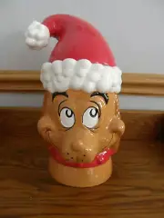 Williams Sonoma The Grinch Max with Santa Hat Christmas Cookie Jar - New