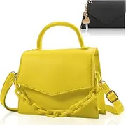 [VZZNN] Small Crossbody Bags for Women Girls Trendy Top Handle Satchel Purses with Detachable Acrylic Chain