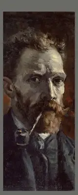 Vincent van Gogh Self Portrait with Pipe - Laminated Photo Bookmark - 2.5 x 6 in