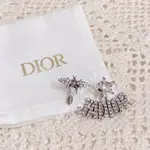 二手精品 DIOR 迪奧 J ' ADIOR 鍍鈀 夾式耳環 女款 銀色 E0640ADRCY