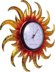 IWOWHERO Outdoor Indoor Thermometer Sun Shape Wall Hanging Thermometer High Precision for Garden Decor