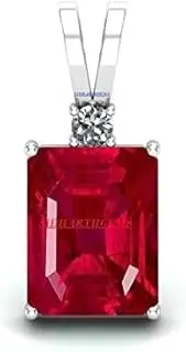 [KUSHMIWAL GEMS] 5.25 Ratti Deluxe Quality Natural Natural Ruby Manik Ashtadhatu Panchdhatu Silver Plataed Pendant/Locket Gemstone by Lab Certified(Top AAA+) Quality, Free Size, Gemstone, Ruby