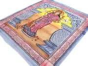Cotton Fabric Prayer Goddess Laxmi Back drop Puja Art Wall Hanging Tapestry