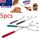 5pcs Skewers Marshmallow Roasting Sticks Barbecue Telescoping Fork BBQ Skewers