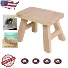Portable Solid Wood Footstool - 11" Kids & Adults Step Stool in Unfinished Style