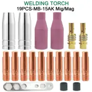 19Pcs 15AK For Binzel Torch Ceramic Nozzles Contact Tips Holders Mig Welder Consumable Accessories MB-15AK Mig Welding T