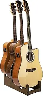STRICH Wooden Guitar Stand for Multiple Guitars, 3-Holder For 3 Acoustic/Electric/Bass, Front Display Space-Saving Floor Guitar Rack, Padded Multi Guitar Stand for Home, Studio, Stage,GS-3N