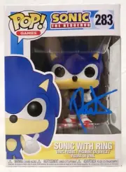 Funko Pop! Games Sonic the Hedgehog 283 Sonic & Ring Vinyl Figure Signed JSA COA