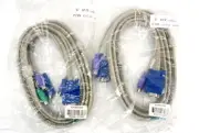 2 BAFO KVM99-6MF VGA & PS/2 6ft 6' Male-Female KVM Switch Premium Cable Set