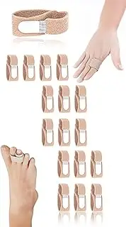 Honwor Broken Toe Wraps 15 PCS of Toe Bandages Protectors Hammer Toe Separator Splints Cushioned Corrector Corrector for Overlapping Toes for Broken Toe Hammer Toe Bent Toes (Skin) Medium
