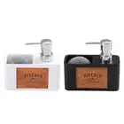 Kitchen Soap Dispenser with Sponge Holder Refillable for Home Hotel Bathroom