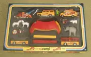 NOS Circus Set Jean Richard Corgi Toys Chimp Vehicles Acrobats Clown Tent