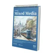 Mixed Media Sketchbook 9" x 12", Top Spiral Bound Sketch Pad, 60 Sheets 98lb/...