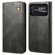 For Xiaomi Poco C40 4g Shockproof Waxy Crazy Horse Texture Anti-fall Flip Wallet Case Stand Pu Leather Mobile Phone Cover
