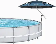 ECOPOOLTECH 7.2FT Cantilever Outdoor Patio Umbrella, Double Top Offset Round Umbrellas 360° Rotation Umbrella for Garden Deck Pool Backyard Patio