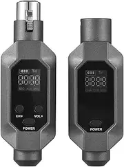 MEFESE Microphone Wired to Wireless XLR Transmitter and Receiver UHF Wireless Mic System for Audio Mixer Electric Guitar Bass Wireless Microphone Transmitters Receivers 20Hz-20KHz Noise Reduction