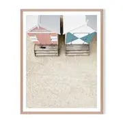Bathing Box Framed Printed Wall Art - Timber