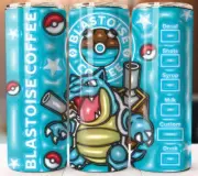 Tumbler Cup Mug Pokemon Blastoise Coffee style Tumbler 20 oz w/ Straw