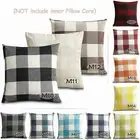Lattice Texture Linen Blend Cushion Cover Case Bedroom Throw Pillow Cover
